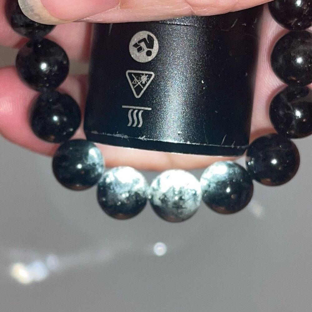 Black tourmaline in quartz 8mm stretch bracelet Crystal 7 inches ONE NEW - Picture 8 of 13